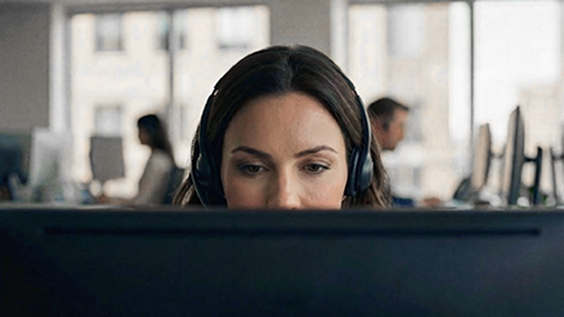 Woman on pc